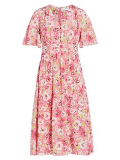 Шелковое платье миди с цветочным принтом French Countryside 50 дюймов Elie Tahari