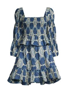 Комплект из двух частей блузки и юбки с оборками Gbemi Elisamama, синий