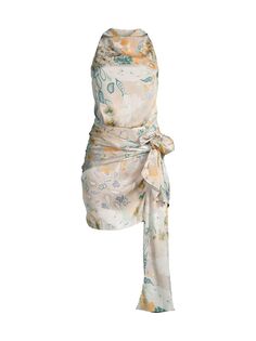 Мини-платье с воротником-хомутом и поясом Elliatt, разноцветный