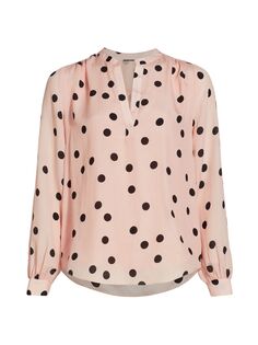 Шелковая блузка Lara Dot Elie Tahari, розовый