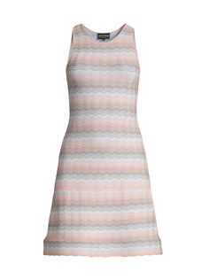 Жаккардовое мини-платье Emporio Armani, серый