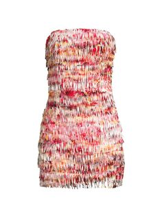 Мини-платье Penumbra из крепа с бахромой Elliatt, разноцветный