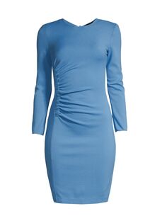 Трикотажное платье Milano с рюшами Emporio Armani, синий
