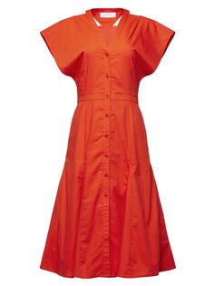 Хлопковое платье миди трапециевидной формы Doriane Equipment, красный