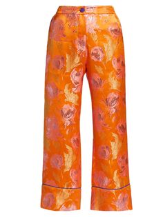 Жаккардовые брюки с цветочным принтом Etro, оранжевый