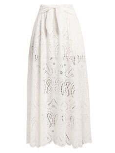 Длинная юбка с вышивкой пейсли Etro, белый