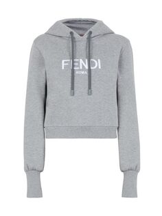 Толстовка с капюшоном и логотипом из джерси Fendi