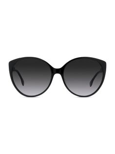 Круглые солнцезащитные очки Fendi Fine 59 мм Fendi, черный