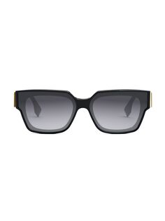 Солнцезащитные очки Fendi First 63MM прямоугольной формы Fendi, черный