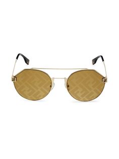 Круглые солнцезащитные очки Fendi Sky 55 мм Fendi, золотой