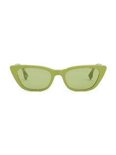 Юбилейные солнцезащитные очки «кошачий глаз» Baguette 53MM Fendi, зеленый