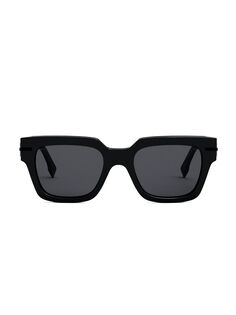 Прямоугольные солнцезащитные очки Fendigraphy 51 мм Fendi, черный