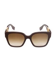 Квадратные солнцезащитные очки O&apos;Lock 54 мм Fendi, коричневый