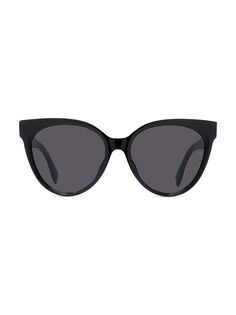 Округлые солнцезащитные очки «кошачий глаз» 56 мм Fendi, черный
