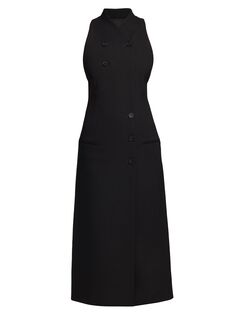 Приталенное двубортное платье FERRAGAMO, черный