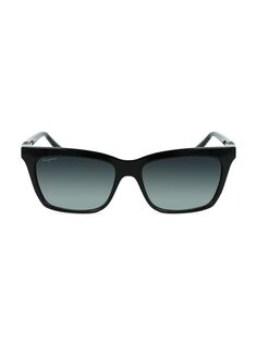 Модифицированные прямоугольные солнцезащитные очки Gancini 55 мм FERRAGAMO, черный