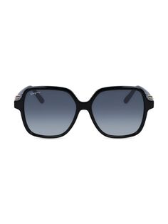 Квадратные солнцезащитные очки Gancini 57 мм FERRAGAMO, черный