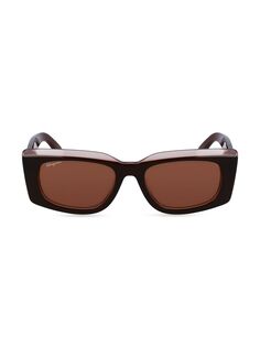 Прямоугольные солнцезащитные очки в стиле колор-блок 54 мм FERRAGAMO, коричневый