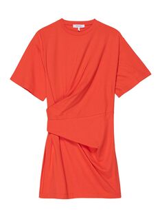 Трикотажное мини-платье с драпировкой Frame, красный