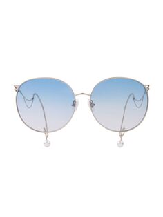 Круглые солнцезащитные очки ко дню рождения 56 мм For Art&apos;s Sake, синий