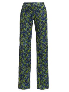 Жаккардовые брюки синего цвета Frederick Anderson, зеленый