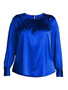 Шелковая плиссированная блузка Mimosa Gabriella Rossetti, синий
