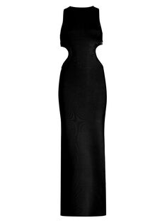Эластичное вечернее платье Luna с зеркальным украшением Galvan, черный