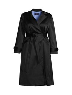 Пальто Caterina из эластичного атласа с поясом Gabriella Rossetti, черный