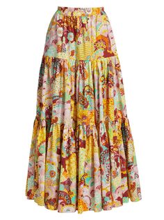 Многоярусная длинная юбка Edition 27 с цветочным принтом La DoubleJ
