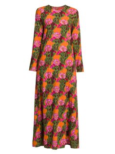 Платье макси с цветочным принтом La DoubleJ, оранжевый