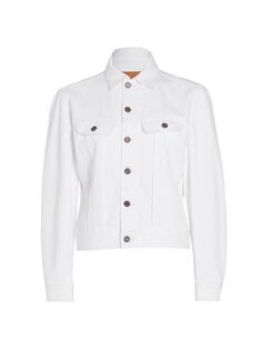 Легкая укороченная джинсовая куртка Lafayette 148 New York, белый