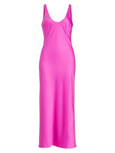 Атласное платье-миди без рукавов Akiya L&apos;AGENCE, фиолетовый L'agence