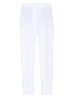 Узкие брюки Essex с высокой посадкой Lafayette 148 New York, белый
