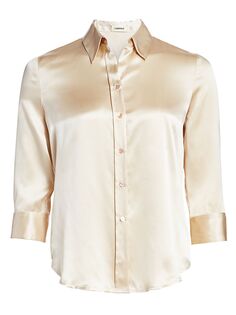 Шелковая блузка Dani с рукавами три четверти L&apos;AGENCE L'agence