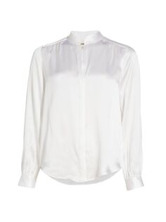 Шелковая блуза Bianca из шармеза L&apos;AGENCE, белый L'agence