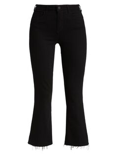 Укороченные джинсы Kendra с высокой посадкой L&apos;AGENCE, черный L'agence