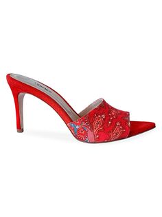 Замшевые туфли без задника Lolita 85MM с узором пейсли L&apos;AGENCE, красный L'agence