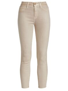 Эластичные джинсы-скинни Margot с высокой посадкой и блестящим напылением L&apos;AGENCE, золотой L'agence