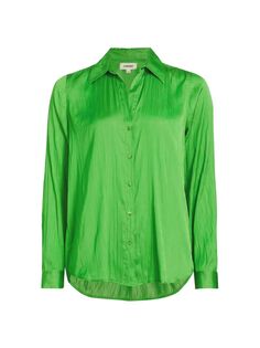 Нина Атласная рубашка L&apos;AGENCE, зеленый L'agence