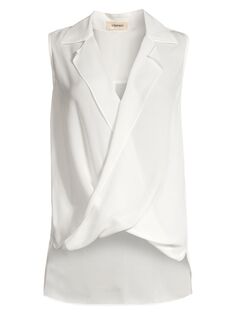 Шелковая блузка с драпировкой Freja L&apos;AGENCE, слоновая кость L'agence