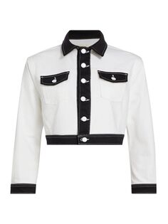 Укороченная куртка Koda с цветными блоками L&apos;AGENCE, белый L'agence