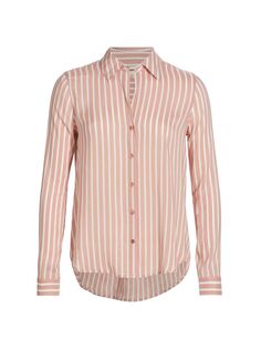 Полосатая блузка Tyler с пуговицами спереди L&apos;AGENCE, роза L'agence