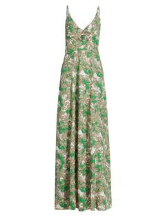 Кружевное платье макси Porter с узором пейсли L&apos;AGENCE, зеленый L'agence