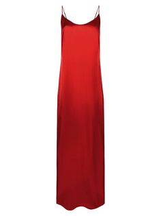Длинное шелковое платье без рукавов La Perla, красный