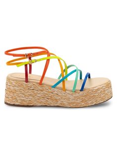 Кожаные сандалии Naomi на плоской подошве с ремешками Larroudé, разноцветный Larroude