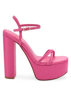 Атласные сандалии на платформе Annie 140MM Larroudé, розовый Larroude