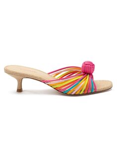 Сатиновые туфли без задника Valerie 45MM с узлом Larroudé, разноцветный Larroude