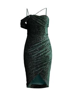 Бархатное мини-платье с кристаллами и ремешками Lavish Alice, зеленый