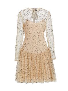 Платье из тюля с завитками и оборками Lela Rose