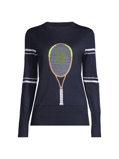 Racquet Шерстяной вязаный свитер интарсия L&apos;Etoile Sport, белый